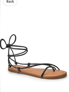 Sandalup Lace-Up Strappy Women's Sandal - Black